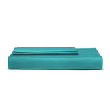 Luxury Cotton Satin Stripe bedsheet (L/Ferozi)