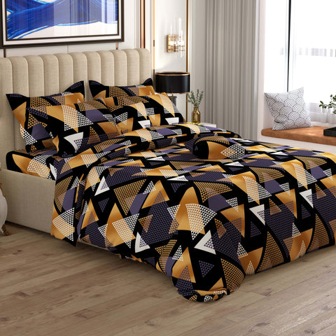 Sateen 8 pcs king quilt cover set bedsheet 8280