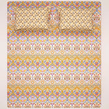 Xara Cream Paisley Geometric Grid Bed Sheet Set - 8371-72