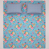 Xara Blue Floral Bed Sheet Set - 8429-30
