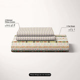Xara Cream Striped Bed Sheet Set - 8486-91
