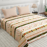 Xara Cream Striped Bed Sheet Set - 8486-91