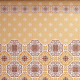 Xara Mustard Yellow Floral Bed Sheet Set with Striped Border - 8507-08