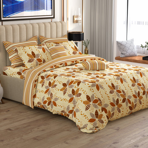 Xara 8 pcs king reversible quilt cover set bedsheet 8551