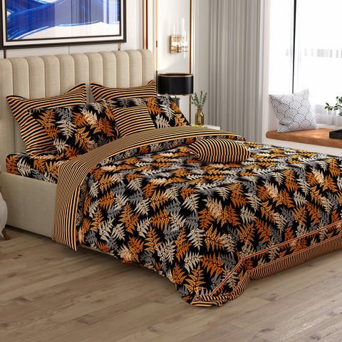 Xara 8 pcs king reversible quilt cover set bedsheet 8733