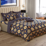 Xara 8 pcs king reversible quilt cover set bedsheet 8758