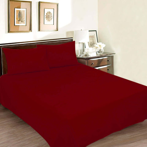 RHS Cotton Percale Dyed bedsheet (Blood Red)