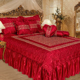 Silk Embroidered 8 pcs bridal set D#12 (Red)