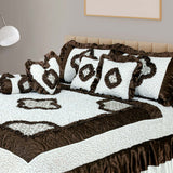 Cotton Embroidered 8 pcs bridal set D#21 (Choco Brown/White)