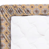 Xara Yellow Geometric Fitted Bed Sheet Set - 8507-08