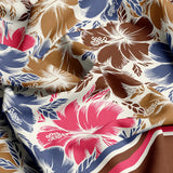 Creamy Beige Floral Stripes Diamond Quilting Cotton Blend 6-Pcs Comforter Set - 8213