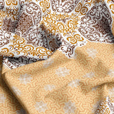 Sunny Yellow Geometric Floral Cotton Blend 6-Pcs Comforter Set - 8507